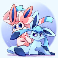 amount:pair body-type:feral series:eeveelutions series:pokemon species:glaceon species:sylveon style:girly style:sparkly // 1024x1024 // 161KB