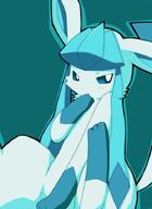 amount:solo arms-between-legs body-type:feral embarrassed paw-on-mouth series:eeveelutions series:pokemon species:glaceon style:blue style:kawaii style:outline visibly-shy // 530x729 // 49KB