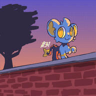 amount:solo atmosphere:sunset atmosphere:town body-type:feral species:shinx style:colored-lighting style:dithering style:no-anti-aliasing // 512x512 // 172KB