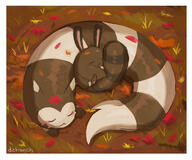 amount:pair atmosphere:autumn body-type:feral sleeping species:furret species:sentret // 540x451 // 75KB