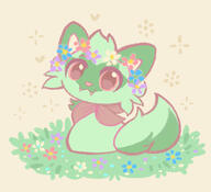 amount:solo body-type:feral feminine flower flower-crown species:sprigatito style:girly style:pastel-colors wearing-flower // 540x491 // 53KB
