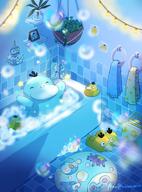 amount:solo atmosphere:bathroom bathtub body-type:semi-anthro species:psyduck // 540x730 // 116KB