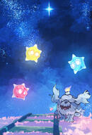 amount:multiple atmosphere:fantasy atmosphere:night atmosphere:stary body-type:feral species:greavard species:minior // 540x799 // 177KB