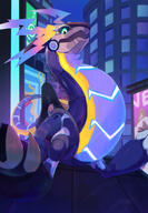 amount:solo atmosphere:city atmosphere:cyber atmosphere:night body-type:semi-anthro species:miraidon // 1423x2048 // 472KB