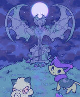 amount:pair atmosphere:fantasy atmosphere:night atmosphere:stary body-type:feral body-type:semi-anthro species:clefairy species:delcatty // 540x661 // 107KB