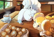 amount:pair atmosphere:cafe atmosphere:farm atmosphere:field atmosphere:home body-type:feral coffee food hall-of-fame:bronze species:alolan-vulpix species:fidough // 2048x1423 // 905KB