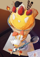 amount:solo body-type:feral food species:scorbunny sundae // 1445x2048 // 615KB