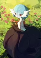 amount:solo atmosphere:farm atmosphere:field atmosphere:garden body-type:anthro dress flower species:gardevoir // 1453x2048 // 621KB