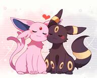 affection amount:pair amount:solo body-type:feral cheek-rub forehead-gem pressing-same-body-part-against-each-other series:eeveelutions series:pokemon species:espeon species:umbreon // 1100x880 // 102KB