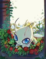 amount:solo atmosphere:garden body-type:semi-anthro species:celebi // 1609x2048 // 729KB