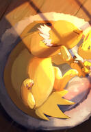 amount:solo atmosphere:home body-type:feral plush series:eeveelutions series:pokemon sleeping species:jolteon // 540x777 // 111KB
