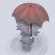 amount:solo atmosphere:rain body-type:semi-anthro series:pokemon species:espurr umbrella // 540x540 // 47KB