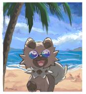 amount:solo atmosphere:beach body-type:feral glasses species:rockruff sunglasses // 540x596 // 444KB
