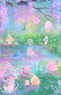 amount:multiple atmosphere:fantasy body-type:semi-anthro grouping:fairy-types series:eeveelutions series:pokemon species:alcremie species:blissey species:cleffa species:food-creature species:gardevoir species:jigglypuff species:marill species:morelull species:swirlix species:sylveon species:togepi species:whimsicott species:xerneas // 621x960 // 246KB