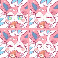 amount:solo body-type:feral eating food progression series:eeveelutions series:pokemon species:sylveon // 1200x1200 // 253KB