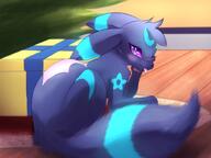 amount:solo atmosphere:christmas atmosphere:home blep body-type:feral hall-of-fame:bronze oc presents series:eeveelutions series:pokemon species:shiny-pokemon species:umbreon style:intentional-blur style:painted // 1600x1200 // 164KB