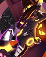 amount:solo atmosphere:halloween atmosphere:spooky body-type:anthro body-type:semi-anthro outfit pokeball series:eeveelutions series:pokemon species:umbreon style:dithering style:glow visual-teasing // 3328x4096 // 1.5MB
