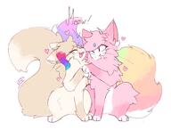 affection amount:pair body-type:feral cuddling fluffified forehead-gem glasses hall-of-fame:bronze hall-of-fame:silver nerdy oc species:cat style:pastel-colors style:playful // 3060x2322 // 374KB