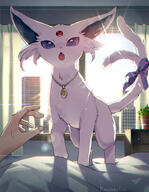 amount:solo atmosphere:city atmosphere:home atmosphere:sunlight body-type:feral fluffified forehead-gem necklace series:eeveelutions series:pokemon species:espeon style:chromatic-aberration style:over-exposure // 1245x1600 // 1.7MB