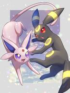 amount:pair amount:solo atmosphere:clouds body-type:feral forehead-gem series:eeveelutions series:pokemon species:espeon species:umbreon style:kawaii // 1398x1837 // 1.5MB