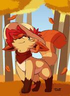 amount:solo atmosphere:autumn atmosphere:farm atmosphere:field body-type:feral species:vulpix straw_hat // 2207x3000 // 565KB