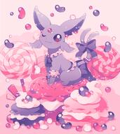 amount:solo body-type:feral candy food forehead-gem hall-of-fame:bronze hall-of-fame:gold hall-of-fame:silver jelly-bean macarons outfit series:eeveelutions series:pokemon species:espeon style:girly style:idk-i-just-like-the-color-scheme style:one-color style:pastel-colors style:pink style:very-girly sweets wearing-bow // 1532x1725 // 1.1MB