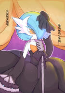 amount:solo atmosphere:stage body-type:anthro body-type:semi-anthro dress outfit series:pokemon species:gardevoir style:girly style:sparkly // 1748x2480 // 901KB