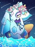 amount:solo atmosphere:night atmosphere:ocean body-type:feral body-type:semi-anthro feminine flower hall-of-fame:bronze species:froslass style:girly sunglasses wearing-flower // 510x680 // 80KB