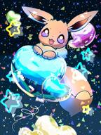 amount:solo atmosphere:night atmosphere:stary body-type:feral heart-shape series:pokemon species:eevee style:girly style:sparkly // 510x680 // 90KB