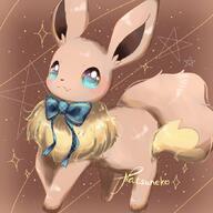 amount:solo body-type:feral series:pokemon species:eevee wearing-bow // 680x680 // 70KB