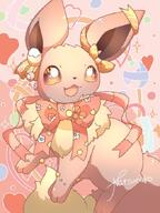 amount:solo atmosphere:fashion body-type:feral series:pokemon species:eevee style:playful wearing-bow // 510x680 // 64KB