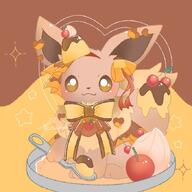 amount:solo body-type:feral cherry chocolate food honey series:pokemon species:eevee sweets wearing-bow // 680x680 // 60KB