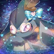 amount:solo atmosphere:beach atmosphere:night atmosphere:stary body-type:feral glasses hall-of-fame:bronze series:eeveelutions series:pokemon species:vaporeon style:girly style:icon style:sparkly sunglasses visual-teasing wearing-bow // 680x680 // 96KB