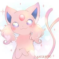 amount:solo body-type:feral fluffified forehead-gem series:eeveelutions series:pokemon species:espeon style:colored-lighting style:dithering style:girly style:kawaii style:sparkly // 768x768 // 52KB