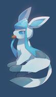 amount:solo body-type:feral eating food fruit series:eeveelutions series:pokemon species:glaceon strawberry style:over-exposure // 2350x4096 // 262KB