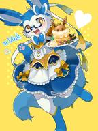 amount:solo body-type:semi-anthro food glasses maid nerdy oc outfit pancakes series:eeveelutions series:pokemon species:sylveon style:abstract-background sweets // 900x1200 // 180KB