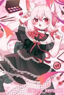 amount:solo atmosphere:bedroom atmosphere:fashion body-type:anthro dress oc outfit species:cat style:girly style:kemono style:one-color style:pink // 1390x2048 // 345KB