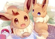 amount:pair atmosphere:autumn atmosphere:field atmosphere:picnic body-type:feral series:pokemon species:eevee style:kawaii // 2048x1451 // 261KB