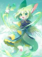 amount:solo atmosphere:powerful body-type:anthro body-type:semi-anthro dress outfit species:bunny style:kemono wearing-bow wings // 1506x2047 // 359KB