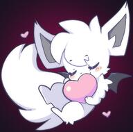 amount:solo artist:fleesveon bat-wings body-type:feral heart-shape holding-large-object-in-comparison oc series:pokemon species:eevee wings // 1024x1014 // 115KB