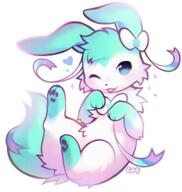 amount:solo body-type:feral oc series:eeveelutions series:pokemon species:sylveon style:chromatic-aberration style:dithering style:over-exposure // 1282x1355 // 144KB