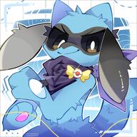 amount:solo body-type:anthro body-type:semi-anthro explorer-badge scarf smug species:riolu style:outline visual-teasing // 2048x2048 // 342KB