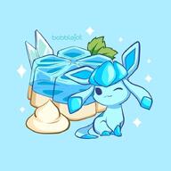 amount:solo body-type:feral food series:eeveelutions series:pokemon species:glaceon style:pastel-colors sweets // 736x736 // 49KB