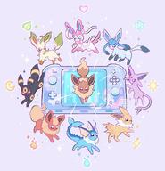 amount:multiple atmosphere:fantasy body-type:feral forehead-gem gaming grouping:all-eeveelutions series:eeveelutions series:pokemon species:eevee species:espeon species:flareon species:glaceon species:jolteon species:leafeon species:sylveon species:umbreon species:vaporeon style:girly style:pastel-colors // 1065x1106 // 154KB
