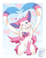 amount:solo body-type:anthro heart-shape scarf series:eeveelutions series:pokemon species:sylveon style:kemono style:white-border wink // 1024x1280 // 235KB