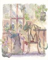 amount:pair atmosphere:town atmosphere:zen-garden body-type:feral series:eeveelutions series:pokemon species:glaceon species:leafeon style:noisy style:watercolor // 651x800 // 1.1MB