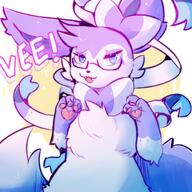 amount:solo body-type:semi-anthro freckles glasses nerdy oc series:eeveelutions series:pokemon species:sylveon style:chromatic-aberration style:kawaii // 2048x2048 // 395KB