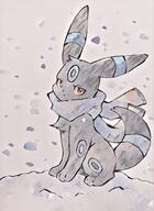 amount:solo atmosphere:snowy body-type:feral scarf series:eeveelutions series:pokemon species:shiny-pokemon species:umbreon style:watercolor // 1823x2495 // 410KB