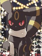 amount:solo atmosphere:christmas body-type:feral scarf series:eeveelutions series:pokemon species:umbreon style:intentional-blur // 960x1280 // 166KB