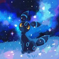amount:solo atmosphere:hills atmosphere:night atmosphere:stary body-type:feral series:eeveelutions series:pokemon species:umbreon // 2000x2000 // 410KB